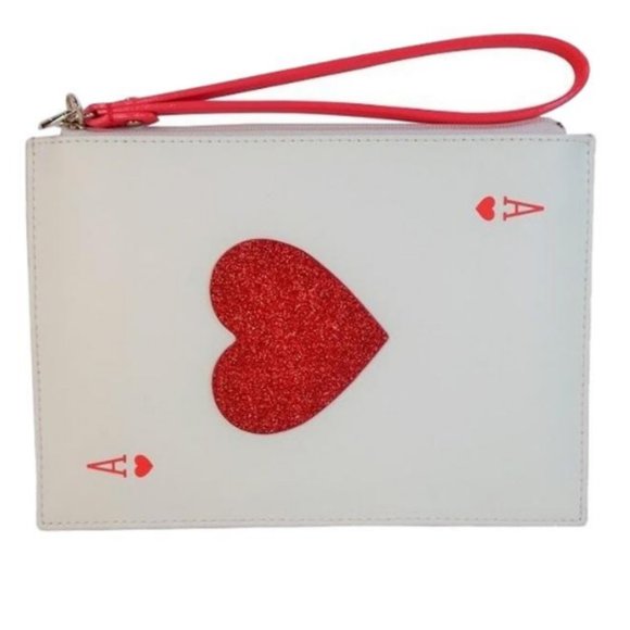 Kate Spade Taft Street Harriet Ace of Hearts red Card Wristlet bag nwot - Picture 1 of 8
